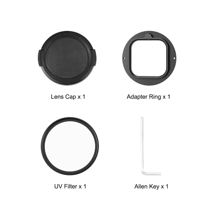 For Insta360&#160;Ace&#160;Pro PULUZ 52mm UV Lens Filter Adapter Ring with Lens Cover, For Insta360 Ace Pro Filter Adapter Ring