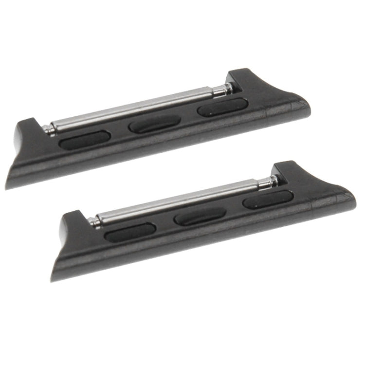 2 PCS for Apple Watch 42mm Metal Strap Connector Metal Buckle, Black