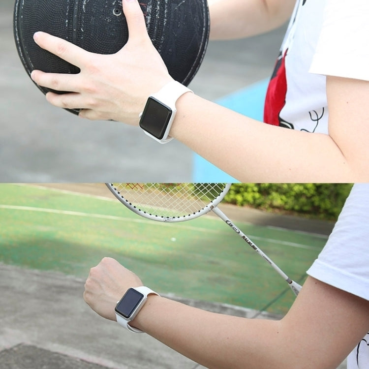 For Apple Watch Sport 42mm High-performance Longer Rubber Sport Watch Band with Pin-and-tuck Closure