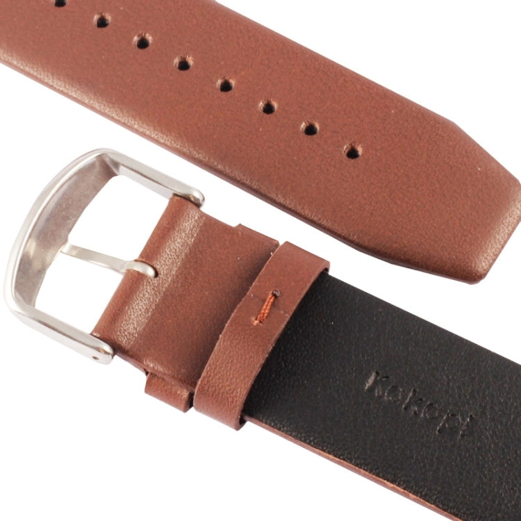 Kakapi for Apple Watch 42mm Subtle Texture Brushed Buckle Genuine Leather Watch Band with Connector