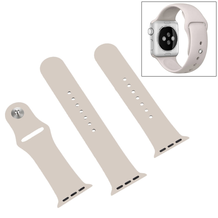 For Apple Watch Series 10 42mm / 9&8&7 41mm / SE 3&SE 2&6&SE&5&4 40mm / 3&2&1 38mm 3 in 1 Rubber Watch Band with Pin Buckle, For Apple Watch Series 9&8&7 41mm / SE 3&SE 2&6&SE&5&4 40mm