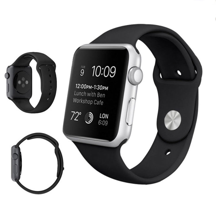 For Apple Watch Series 10 42mm / 9&8&7 41mm / SE 3&SE 2&6&SE&5&4 40mm / 3&2&1 38mm 3 in 1 Rubber Watch Band with Pin Buckle, For Apple Watch Series 9&8&7 41mm / SE 3&SE 2&6&SE&5&4 40mm