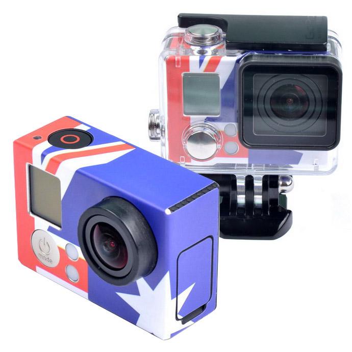 Case Sticker for GoPro HERO3+ /3, US Flag, AU Flag, UK Flag, Brazil Flag