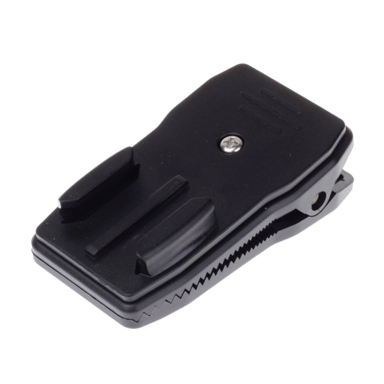 360 Degree Rotation J Shape Backpack Hat Clip Fast Clamp Mount for Xiaomi Yi Sport Camera(XM17), J Shape Backpack