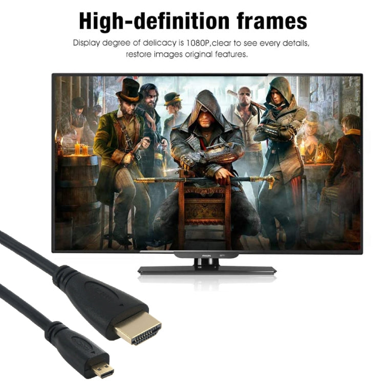 Full 1080P Video HDMI to Micro HDMI Cable for GoPro HERO 4 / 3+ / 3 / 2 / 1 / SJ4000, Length: 1.5m, HDMI to Micro HDMI