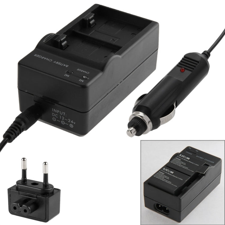Dual Digital Camera Battery Charger for SJ4000, SJ5000, SJ6000, M10, Car Battery Charger