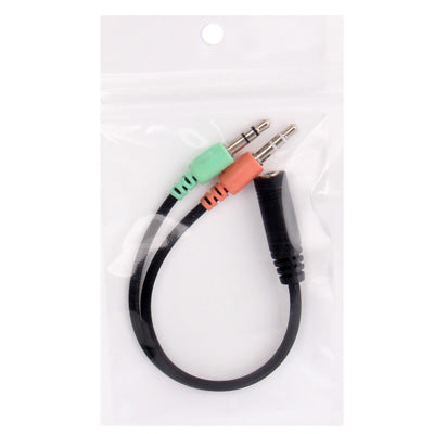 17cm 3.5mm Jack Microphone + Earphone Cable, Compatible with Phones, Tablets, Headphones, MP3 Player, Car/Home Stereo & More