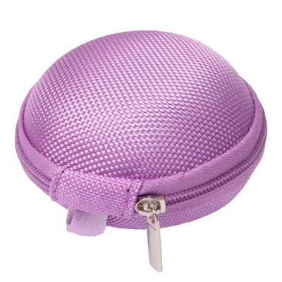 Grid Style Portable Carrying Bag Box for Headphone / Earphone, Purple
