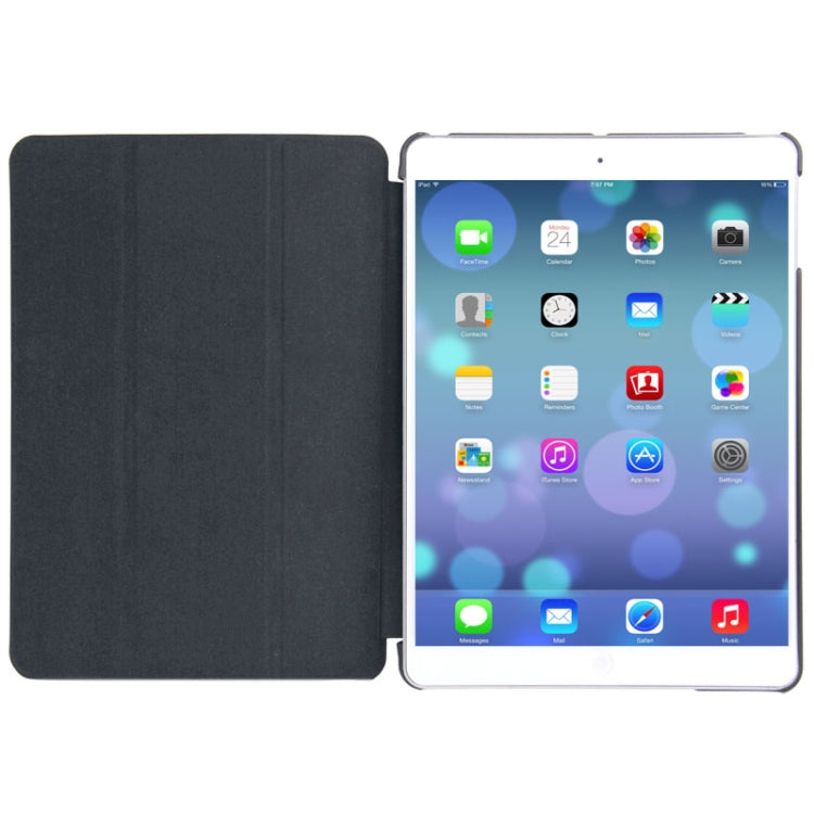 3-folding Leather Cover Frosted Plastic Case with Holder & Sleep / Wake-up Function for iPad Air
