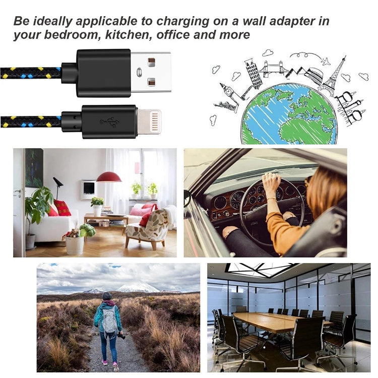 Câble de chargement USB en nylon de 1 m pour iPhone et iPad, compatible avec iOS 15.5