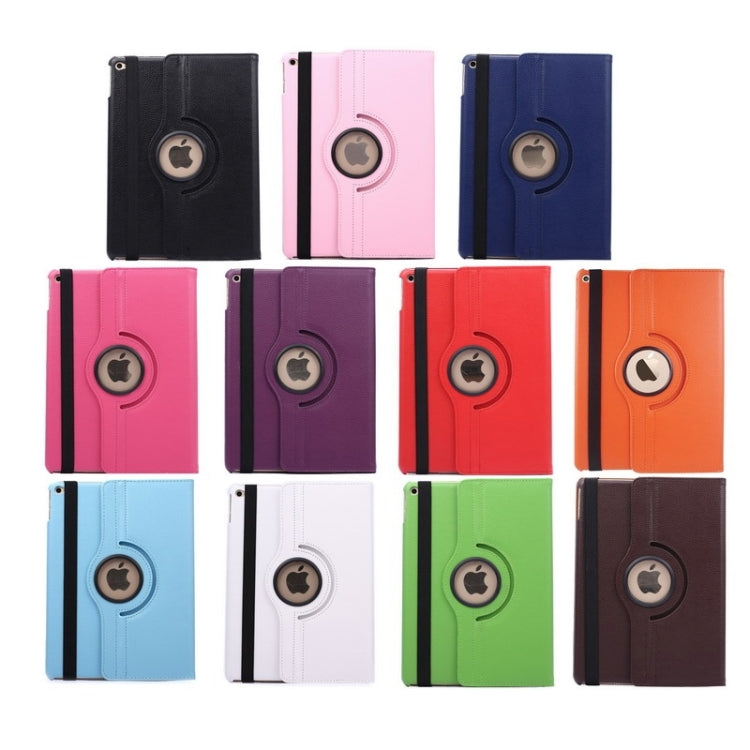 Étui à rabat en cuir texturé Litchi rotatif à 360 degrés avec support à 2 vitesses pour iPad Air 2