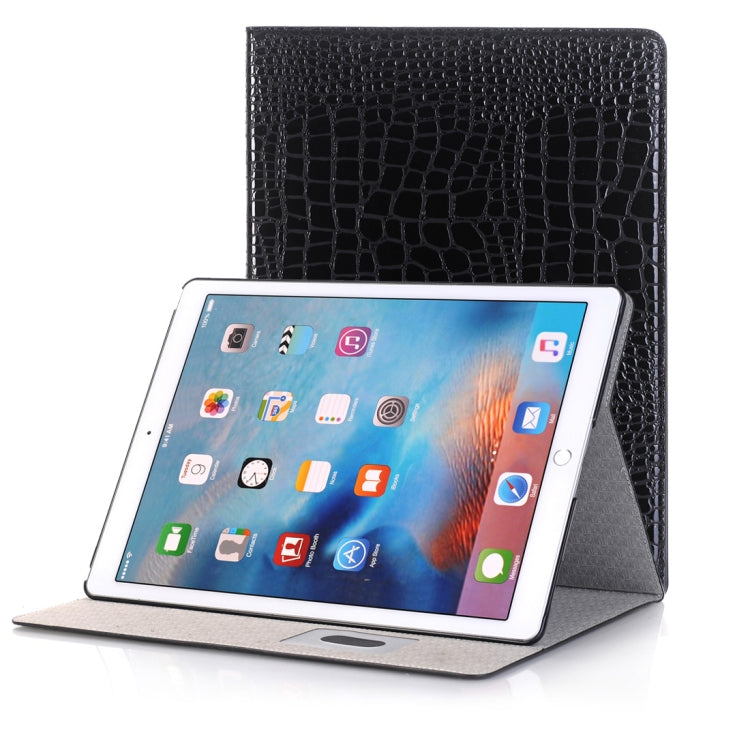 Étui à rabat horizontal en cuir effet crocodile avec support, emplacements pour cartes et portefeuille pour iPad Air 2