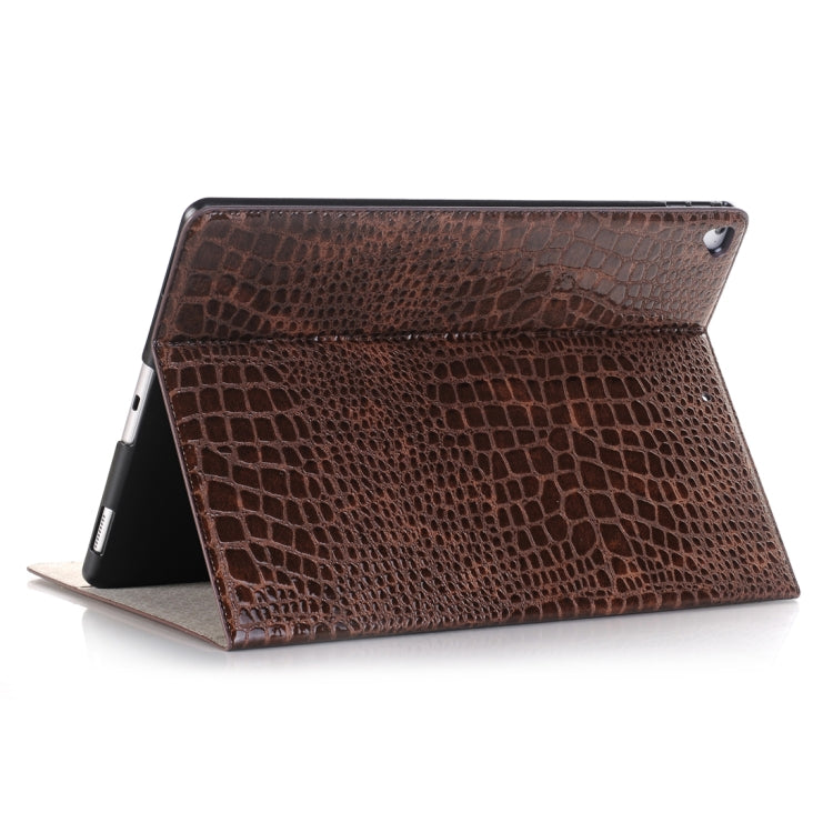 Étui à rabat horizontal en cuir effet crocodile avec support, emplacements pour cartes et portefeuille pour iPad Air 2