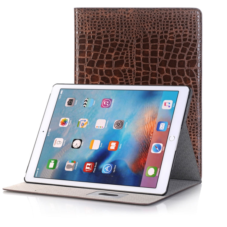 Étui à rabat horizontal en cuir effet crocodile avec support, emplacements pour cartes et portefeuille pour iPad Air 2