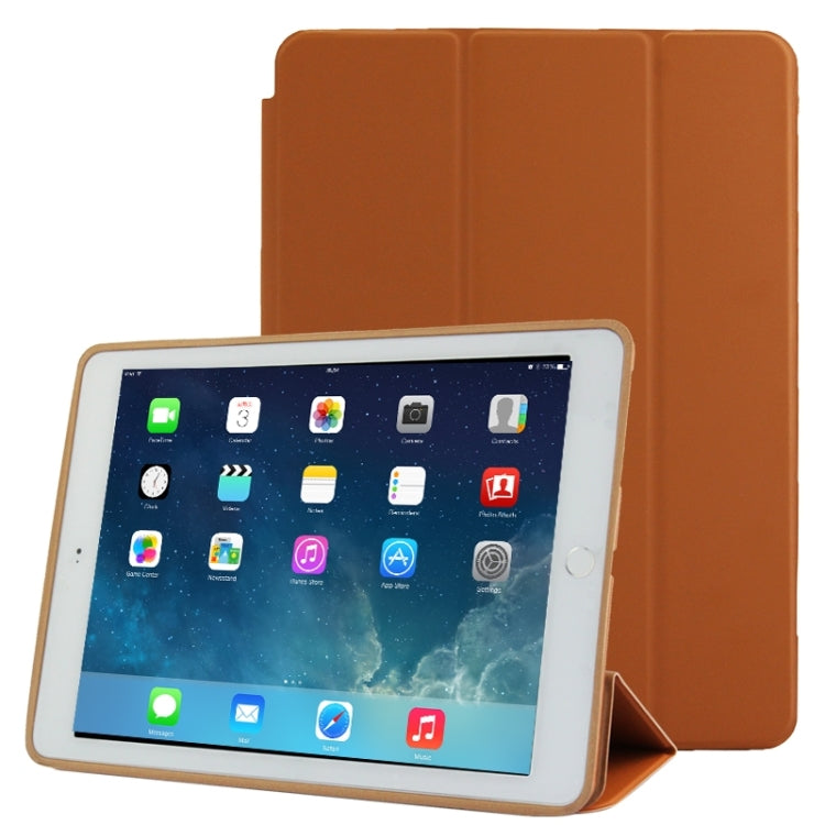 Étui en cuir intelligent 3 volets traité naturellement avec fonction veille/réveil et support pour iPad Air 2