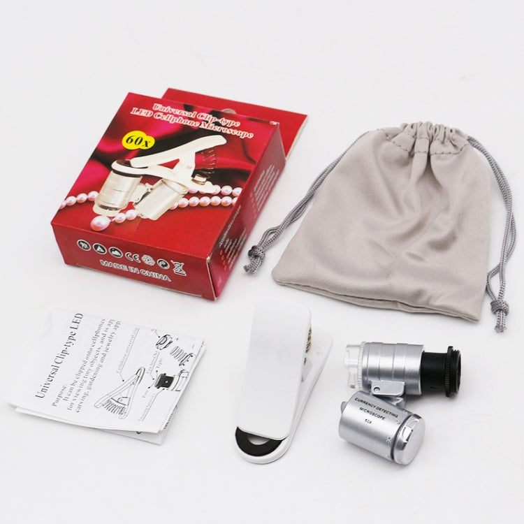 Universal Clip-type LED phone 60X Microscope / Micro Lens
