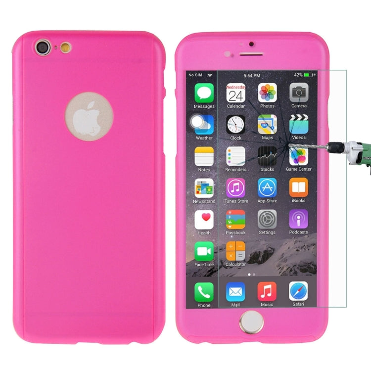 Ultra-slim 360 Degrees Full Protection Solid Color Combination Case with Exclusive Tempered Glass Film for iPhone 6
