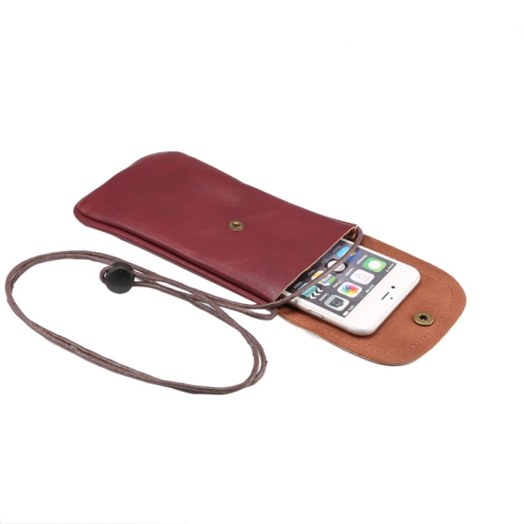 Universal Vertical PU Leather Case / Phone Leather Bag with String
