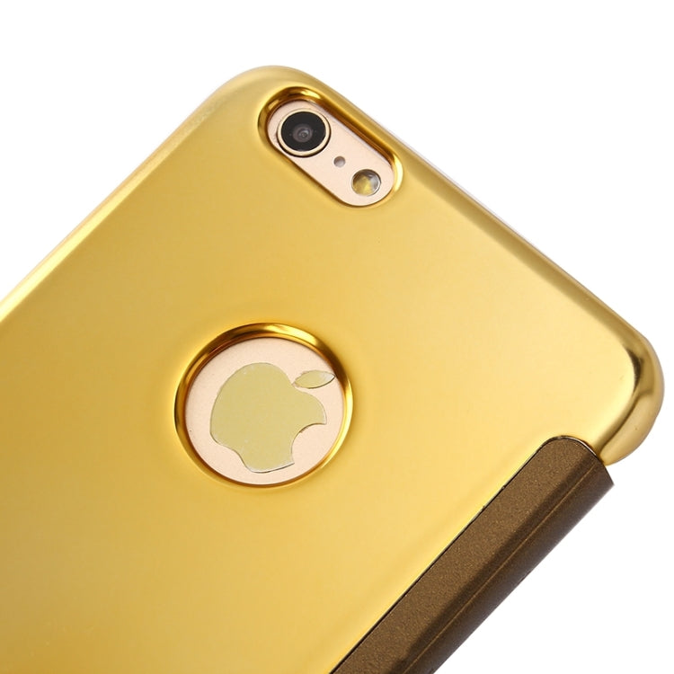 For iPhone 6 Plus & 6s Plus Electroplating Mirror Horizontal Flip PC + Leather Protective Case, For 6P & 6sP