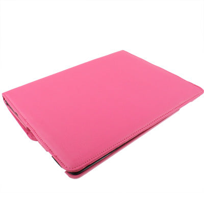 Étui rotatif à 360 degrés en cuir PU avec fonction veille/réveil et support pour nouvel iPad (iPad 3) / iPad 2 / iPad 4, prune rouge