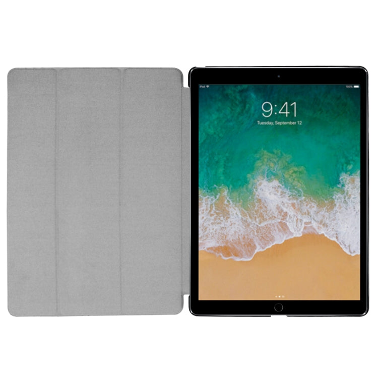 Étui en cuir intelligent à rabat horizontal texturé Custer avec support pliable en 3 parties et fonction veille/réveil pour iPad ro 12,9 pouces 2017/2015, pour iPad Pro 12,9 pouces, iPad Pro 12,9 pouces