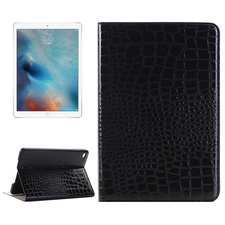 Étui à rabat horizontal en cuir à texture crocodile avec support, emplacements pour cartes et portefeuille pour iPad Pro 12,9 pouces