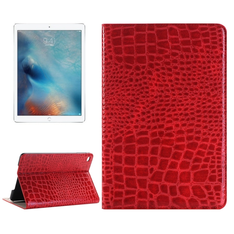 Étui à rabat horizontal en cuir à texture crocodile avec support, emplacements pour cartes et portefeuille pour iPad Pro 12,9 pouces