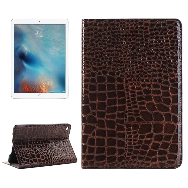 Étui à rabat horizontal en cuir à texture crocodile avec support, emplacements pour cartes et portefeuille pour iPad Pro 12,9 pouces