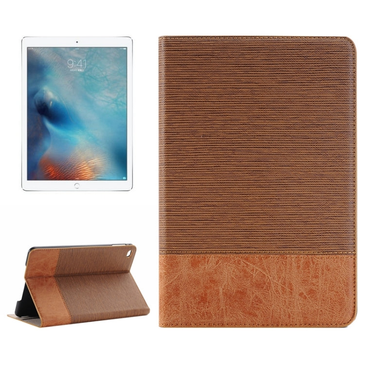 Étui à rabat horizontal en cuir à texture croisée et peau de mouton avec support, emplacements pour cartes et portefeuille pour iPad Pro 12,9 pouces