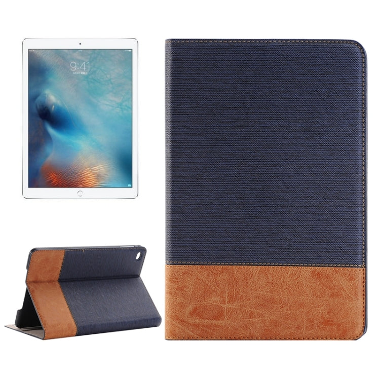 Étui à rabat horizontal en cuir à texture croisée et peau de mouton avec support, emplacements pour cartes et portefeuille pour iPad Pro 12,9 pouces