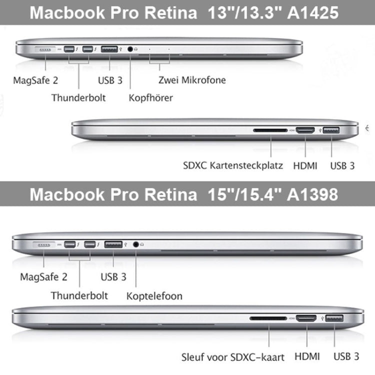 Coque de protection rigide en cristal pour MacBook Pro Retina 15,4 pouces