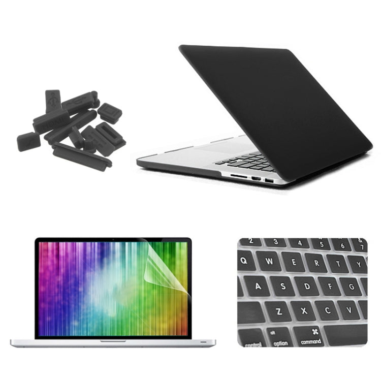 ENKAY pour MacBook Pro Retina 13,3 pouces (version américaine) / A1425 / A1502 4 en 1 Coque rigide givrée en plastique avec protection d'écran, protection de clavier et bouchons anti-poussière