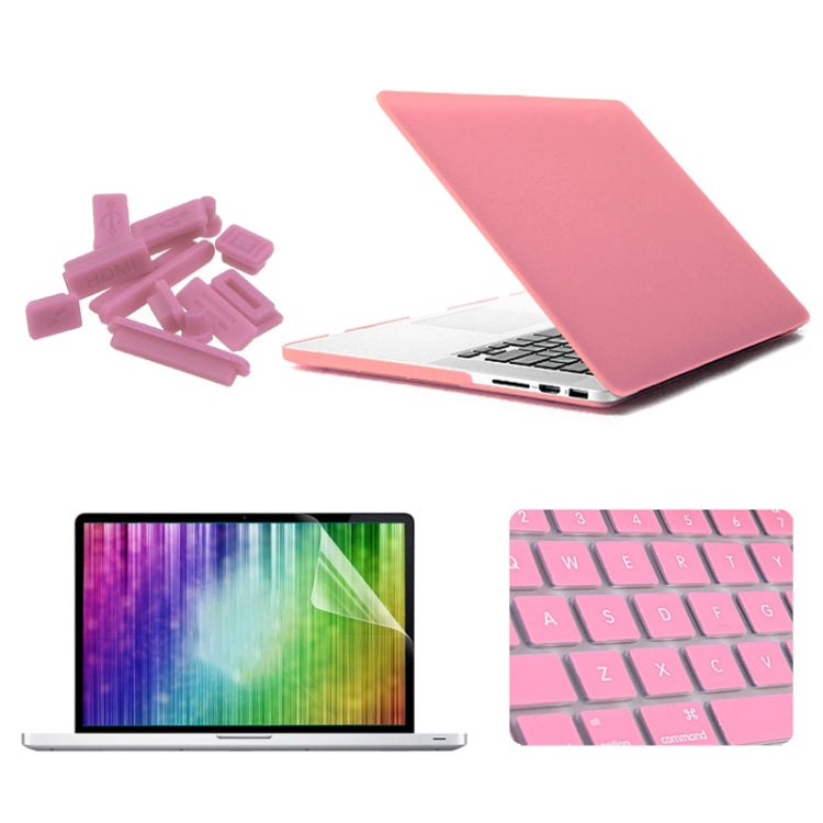 ENKAY pour MacBook Pro Retina 13,3 pouces (version américaine) / A1425 / A1502 4 en 1 Coque rigide givrée en plastique avec protection d'écran, protection de clavier et bouchons anti-poussière