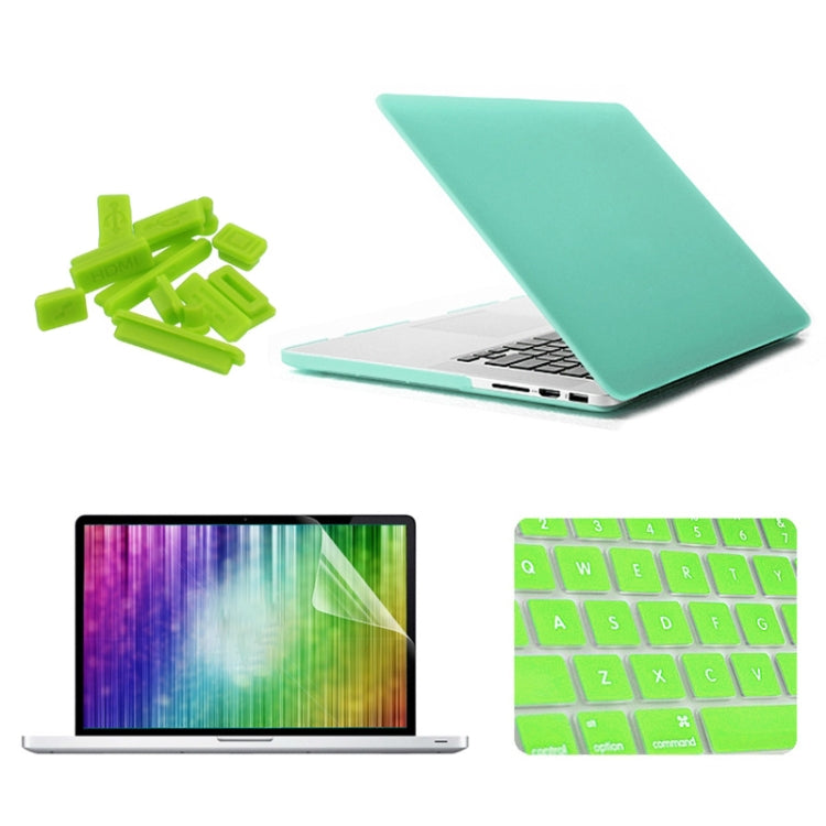 ENKAY pour MacBook Pro Retina 13,3 pouces (version américaine) / A1425 / A1502 4 en 1 Coque rigide givrée en plastique avec protection d'écran, protection de clavier et bouchons anti-poussière