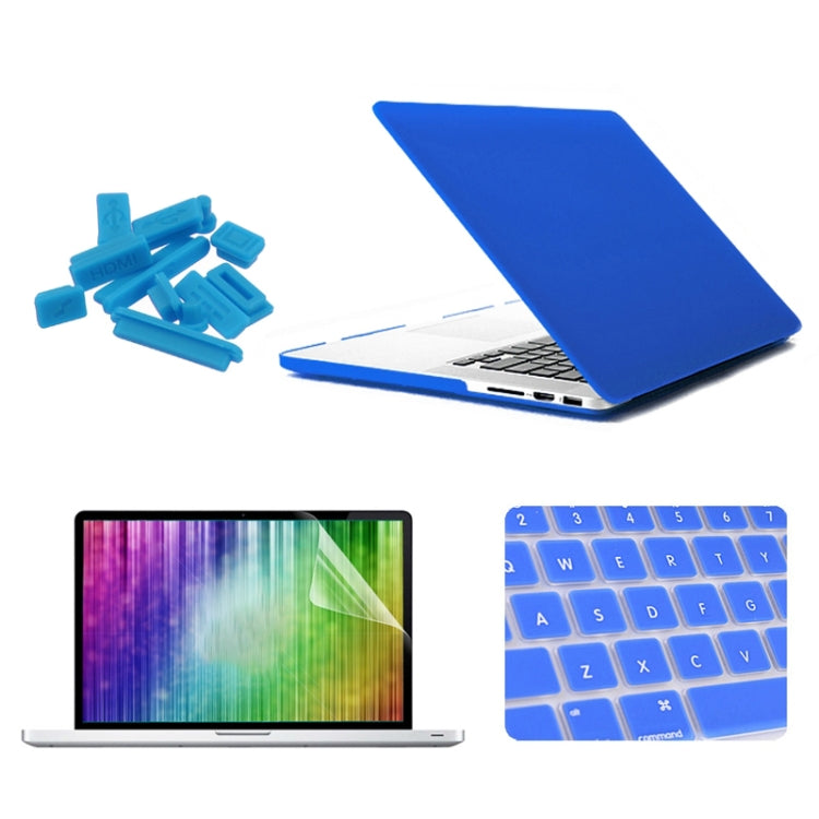 ENKAY pour MacBook Pro Retina 15,4 pouces (version américaine) / A1398 4 en 1 Coque rigide givrée en plastique avec protection d'écran, protection de clavier et bouchons anti-poussière