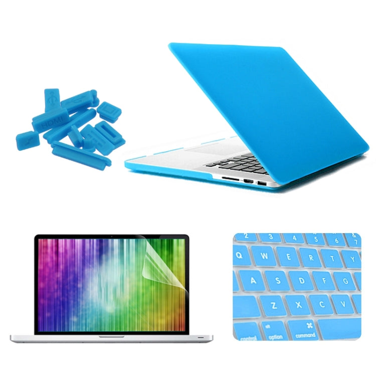 ENKAY pour MacBook Pro Retina 15,4 pouces (version américaine) / A1398 4 en 1 Coque rigide givrée en plastique avec protection d'écran, protection de clavier et bouchons anti-poussière