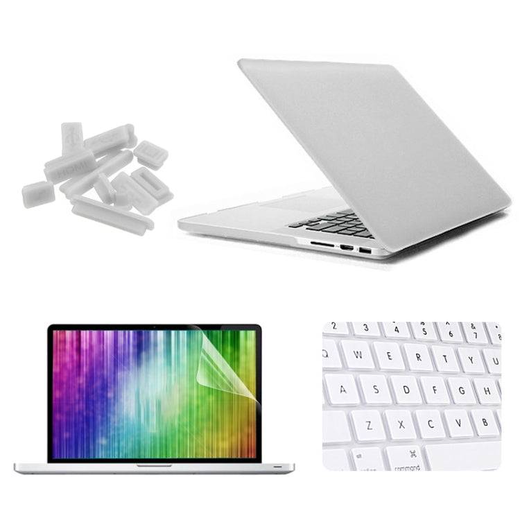 ENKAY pour MacBook Pro Retina 15,4 pouces (version américaine) / A1398 4 en 1 Coque rigide givrée en plastique avec protection d'écran, protection de clavier et bouchons anti-poussière