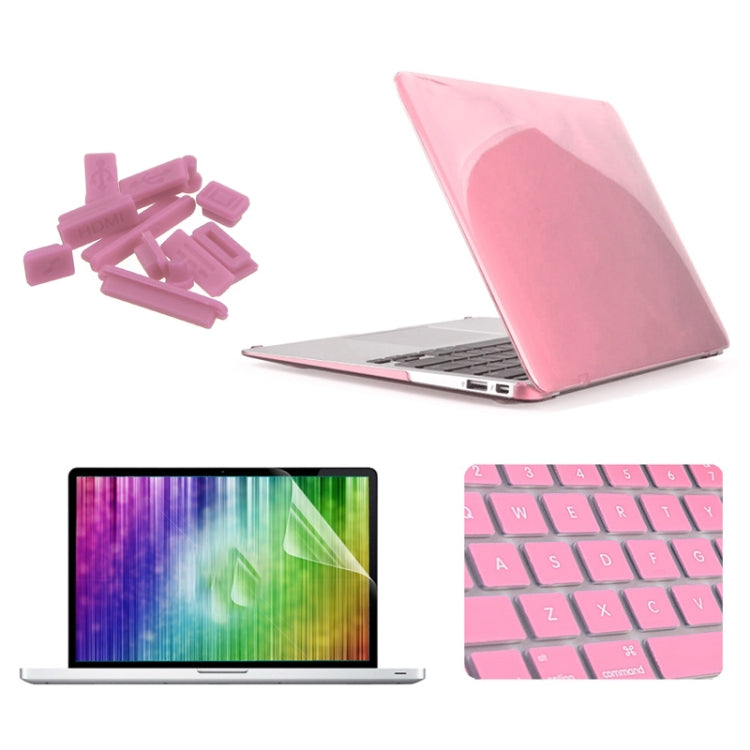 ENKAY pour MacBook Air 11,6 pouces (version américaine) / A1370 / A1465 4 en 1 Coque rigide en plastique avec protection d'écran, protection de clavier et bouchons anti-poussière