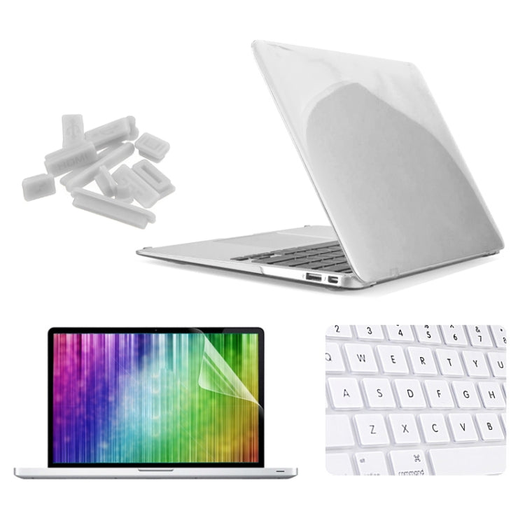 ENKAY pour MacBook Air 11,6 pouces (version américaine) / A1370 / A1465 4 en 1 Coque rigide en plastique avec protection d'écran, protection de clavier et bouchons anti-poussière