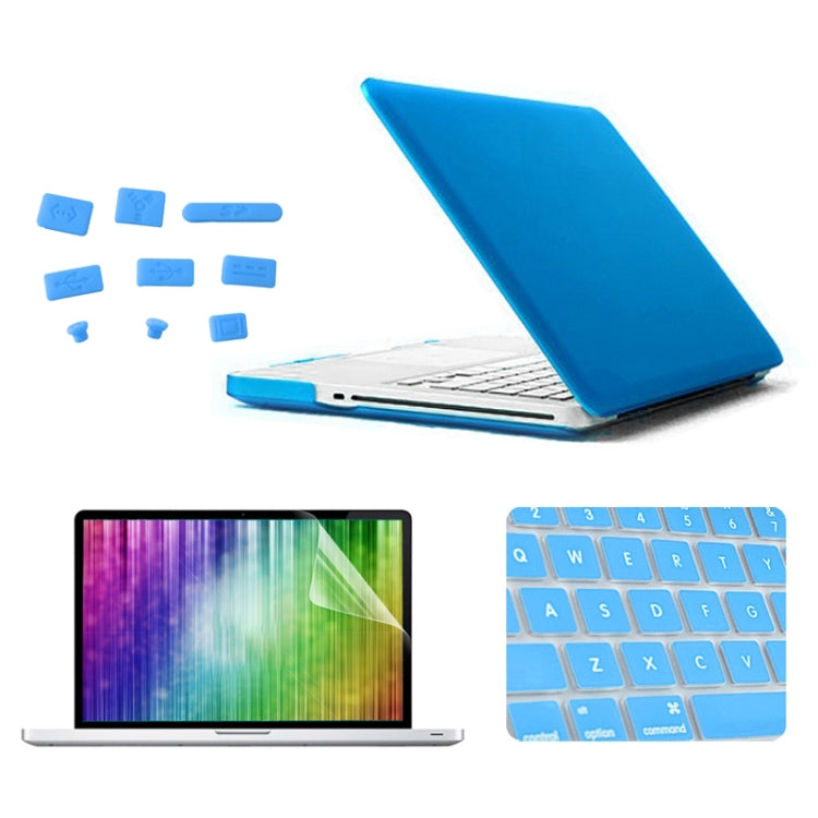 ENKAY pour MacBook Pro 13,3 pouces (version américaine) / A1278 4 en 1 Coque rigide givrée en plastique avec protection d'écran, protection de clavier et bouchons anti-poussière