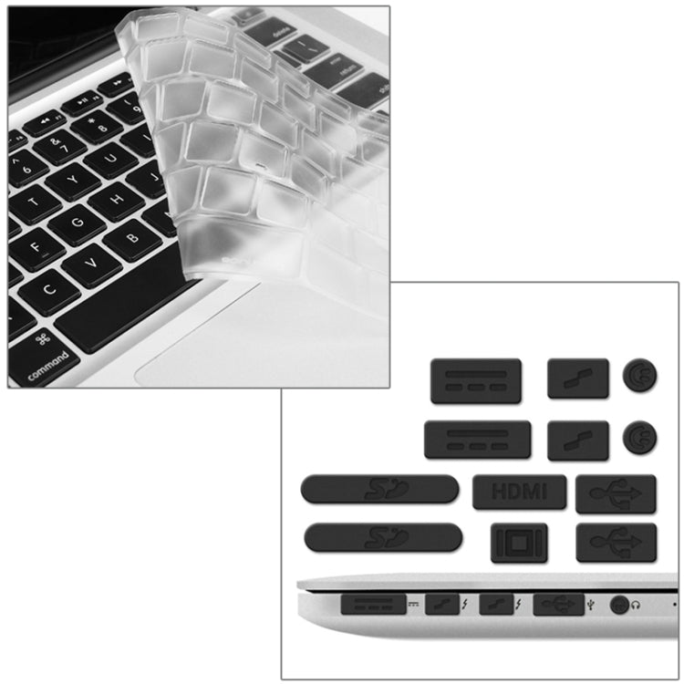 ENKAY pour MacBook Pro Retina 15,4 pouces (version américaine) / A1398 Hat-Prince 3 en 1 Coque rigide givrée en plastique avec protection de clavier et bouchon anti-poussière pour port