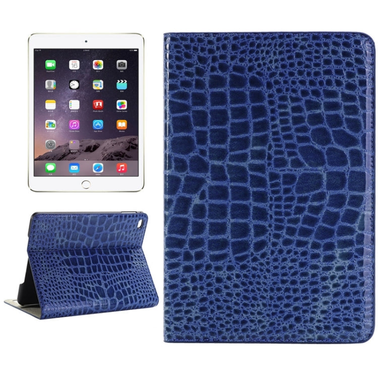 Étui intelligent en cuir à rabat horizontal, texture crocodile, avec support, emplacements pour cartes et portefeuille pour iPad Mini 4
