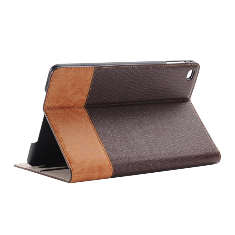 Étui en cuir intelligent à rabat horizontal à texture croisée avec support, emplacements pour cartes et portefeuille pour iPad Mini 4