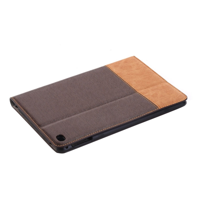 Étui en cuir intelligent à rabat horizontal à texture croisée avec support, emplacements pour cartes et portefeuille pour iPad Mini 4