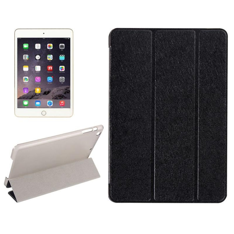 Silk Texture Horizontal Flip Leather Case with Three-Folding Holder for iPad mini 4