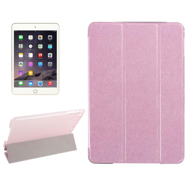 Silk Texture Horizontal Flip Leather Case with Three-Folding Holder for iPad mini 4