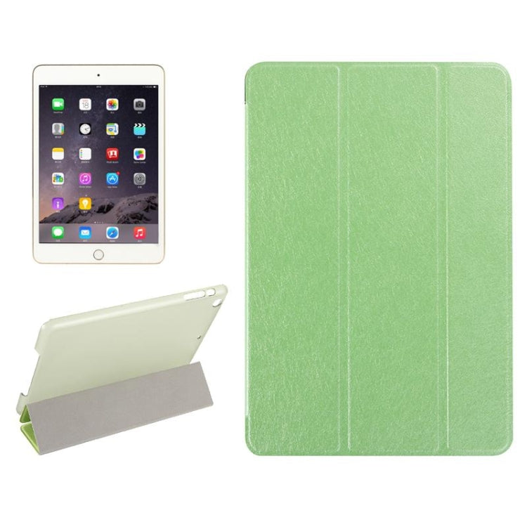 Silk Texture Horizontal Flip Leather Case with Three-Folding Holder for iPad mini 4