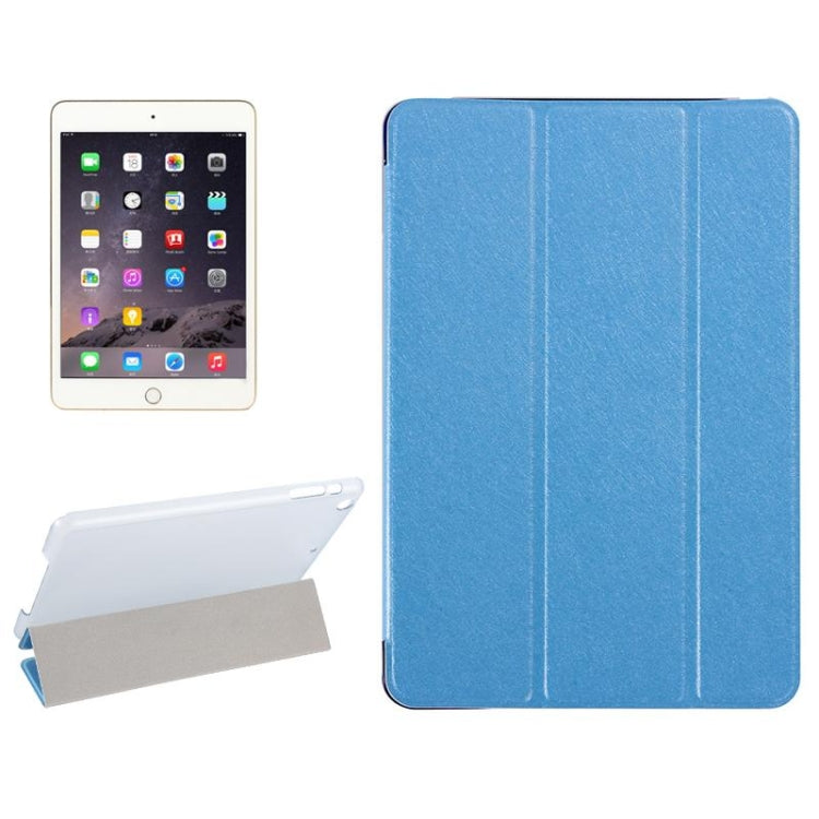 Silk Texture Horizontal Flip Leather Case with Three-Folding Holder for iPad mini 4