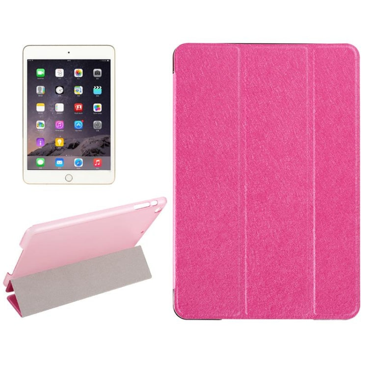 Silk Texture Horizontal Flip Leather Case with Three-Folding Holder for iPad mini 4
