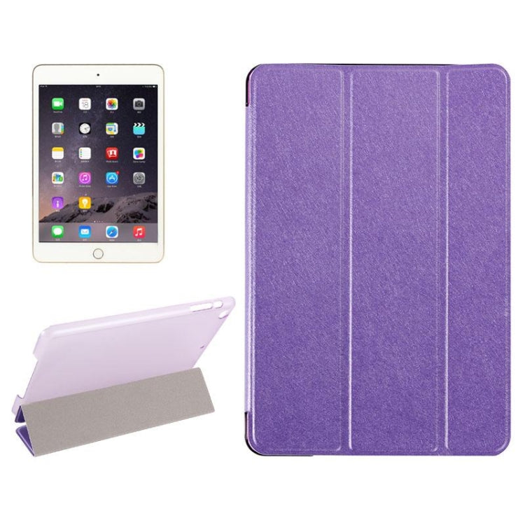 Silk Texture Horizontal Flip Leather Case with Three-Folding Holder for iPad mini 4